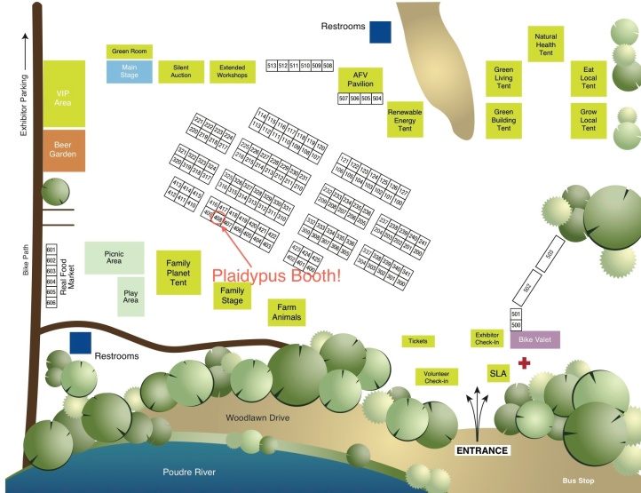 Sustainable Living Fair Exhibitors Map 2014 - Plaidypus booth