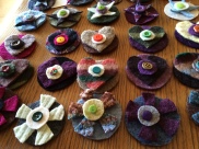 Plaidypus hair clips pins upcycled recycled wool felted sweaters